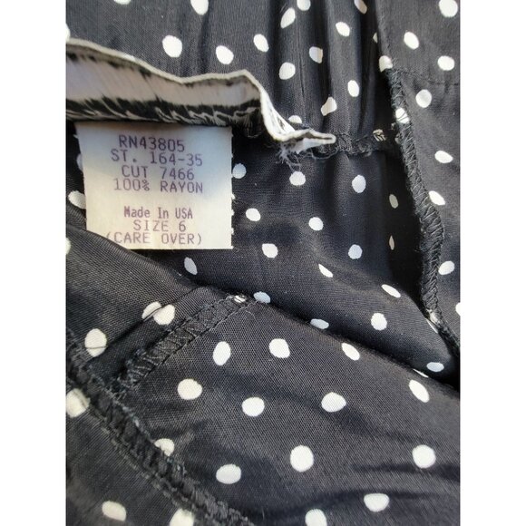 Vintage Joan Walters Women Black Polka Dot High Waist Pleated Dress Pants Size 6 - Picture 4 of 11
